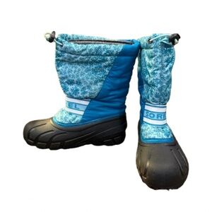 Sorel Insulated Snow Boots Blue Snowflake Pattern, size 4